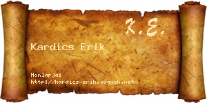 Kardics Erik névjegykártya