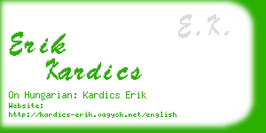 erik kardics business card